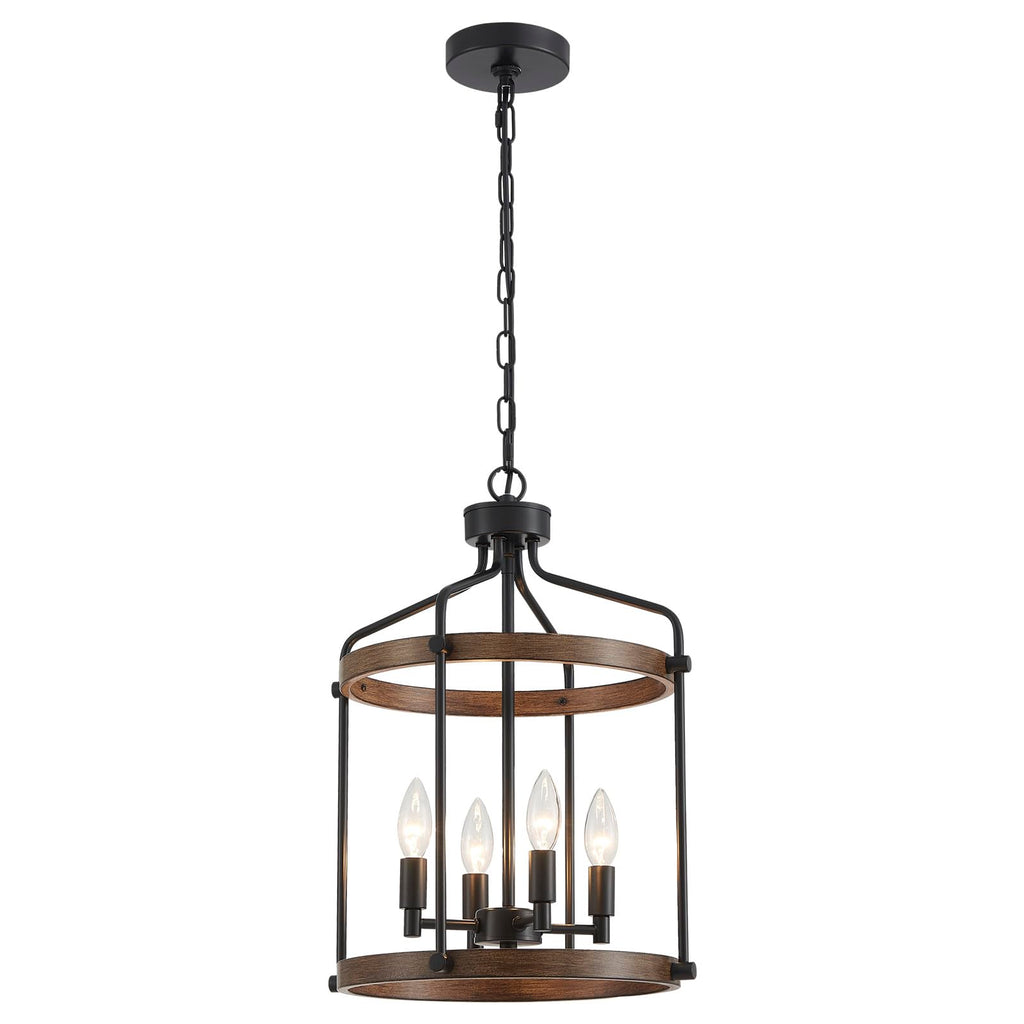 Farmhouse Black Chandelier — 4-Light
