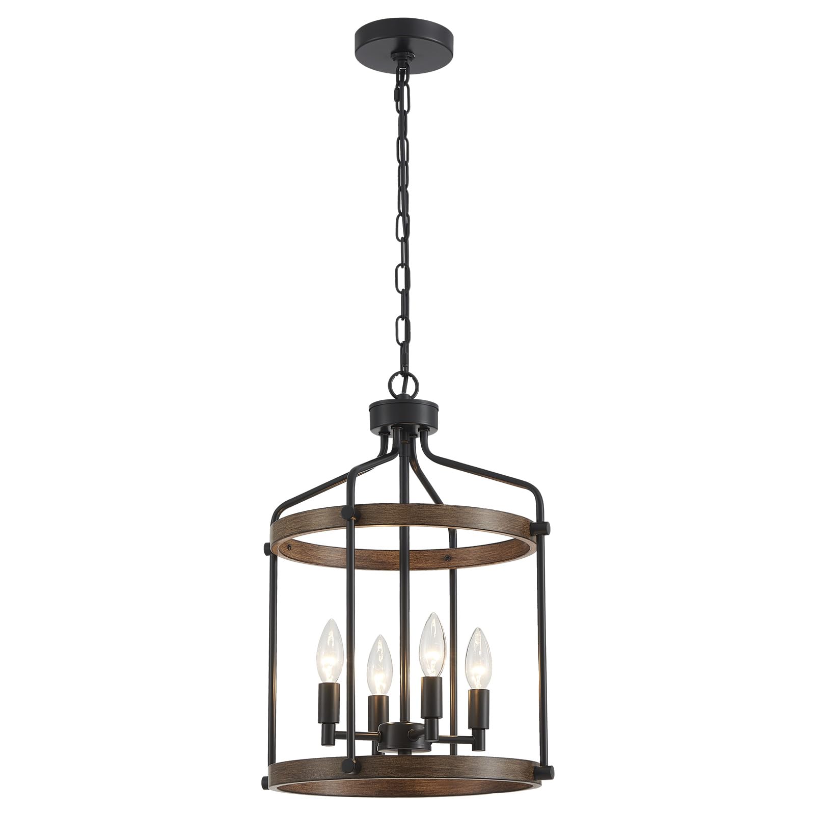 Farmhouse Black Chandelier — 4-Light