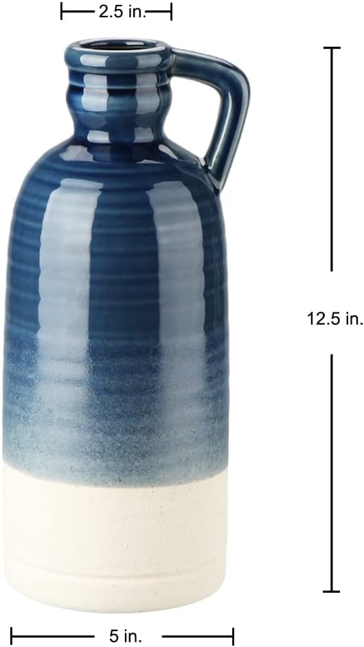 Boho Blue Flower Vase — 12.5" - View 5