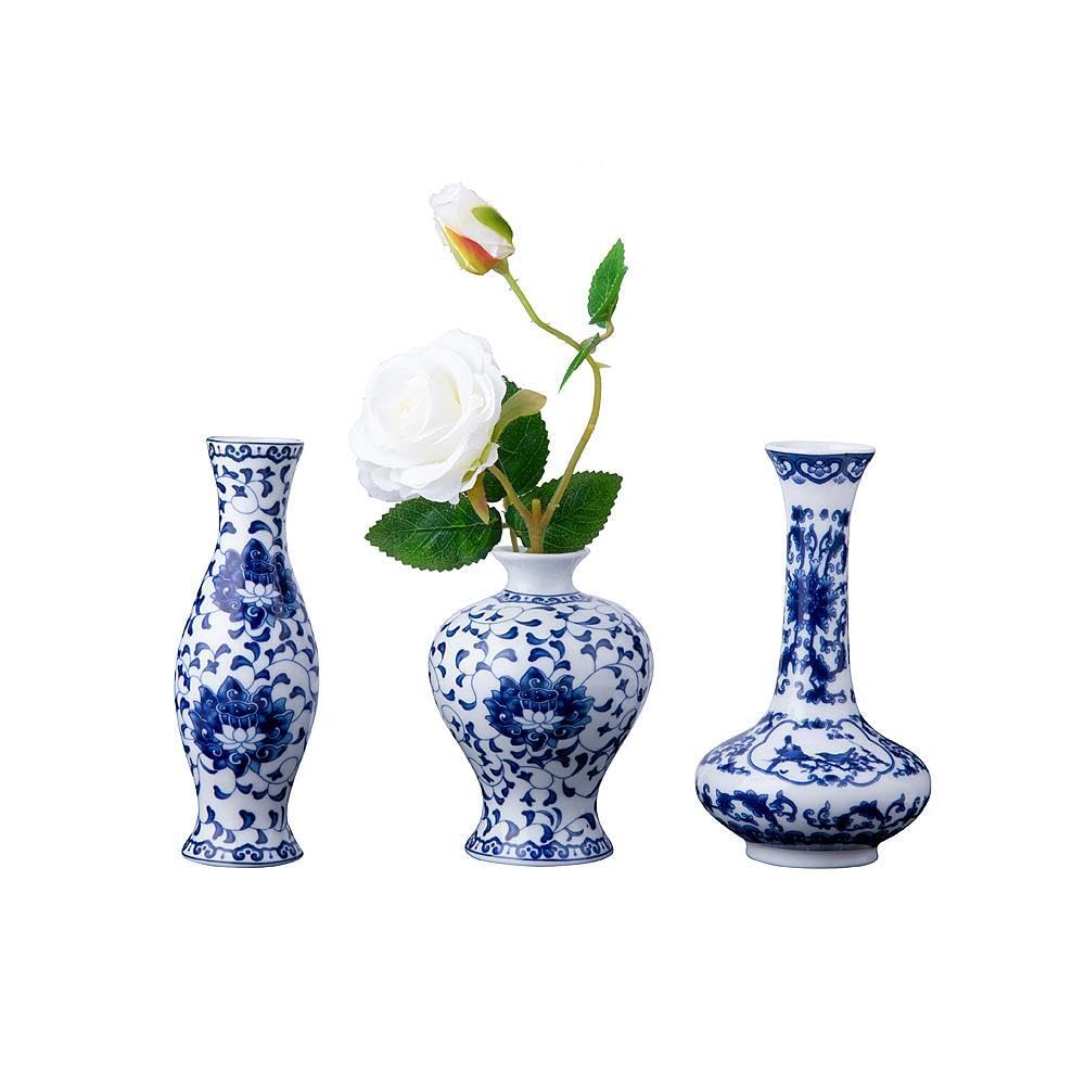 Blue Flower Vase — Set of 3
