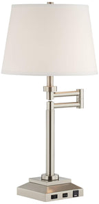 USB Charging Modern Metal Table Lamp — 29"