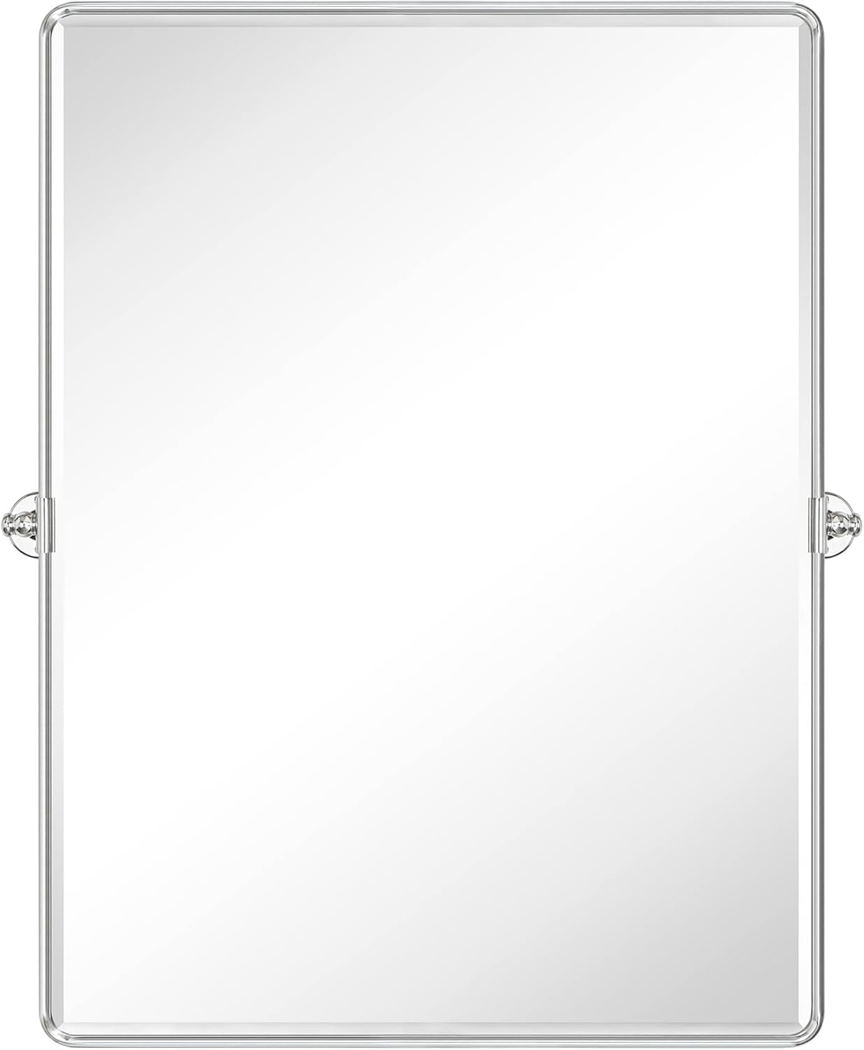 Framed Farmhouse Black Vanity Mirror — 24" — Chrome