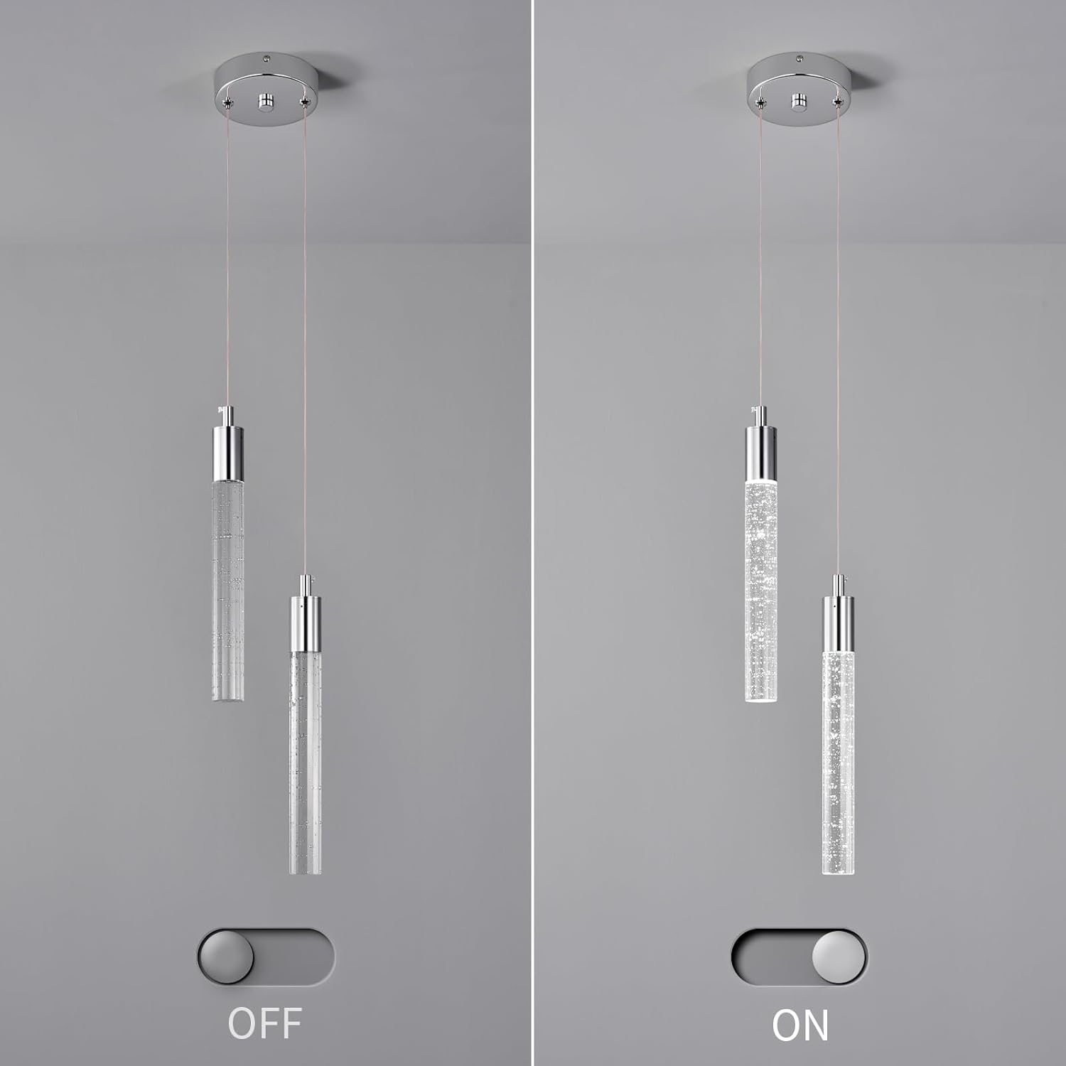 Dimmable Luxe Black Pendant Light — 2-Light - View 6
