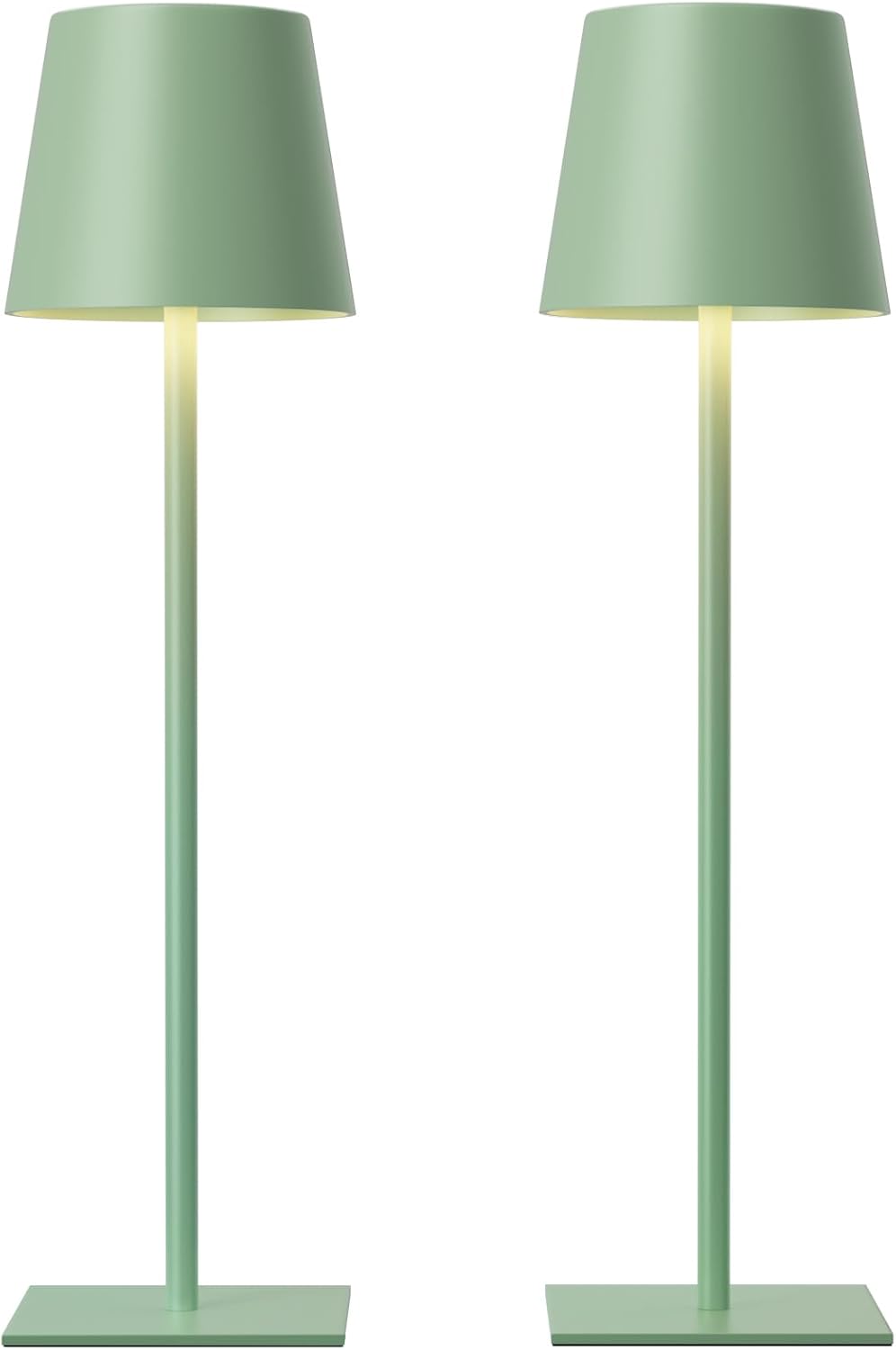 Cordless Black Desk Lamp — Green
