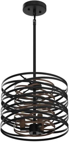 Farmhouse Black Chandelier — 3-Light - View 4