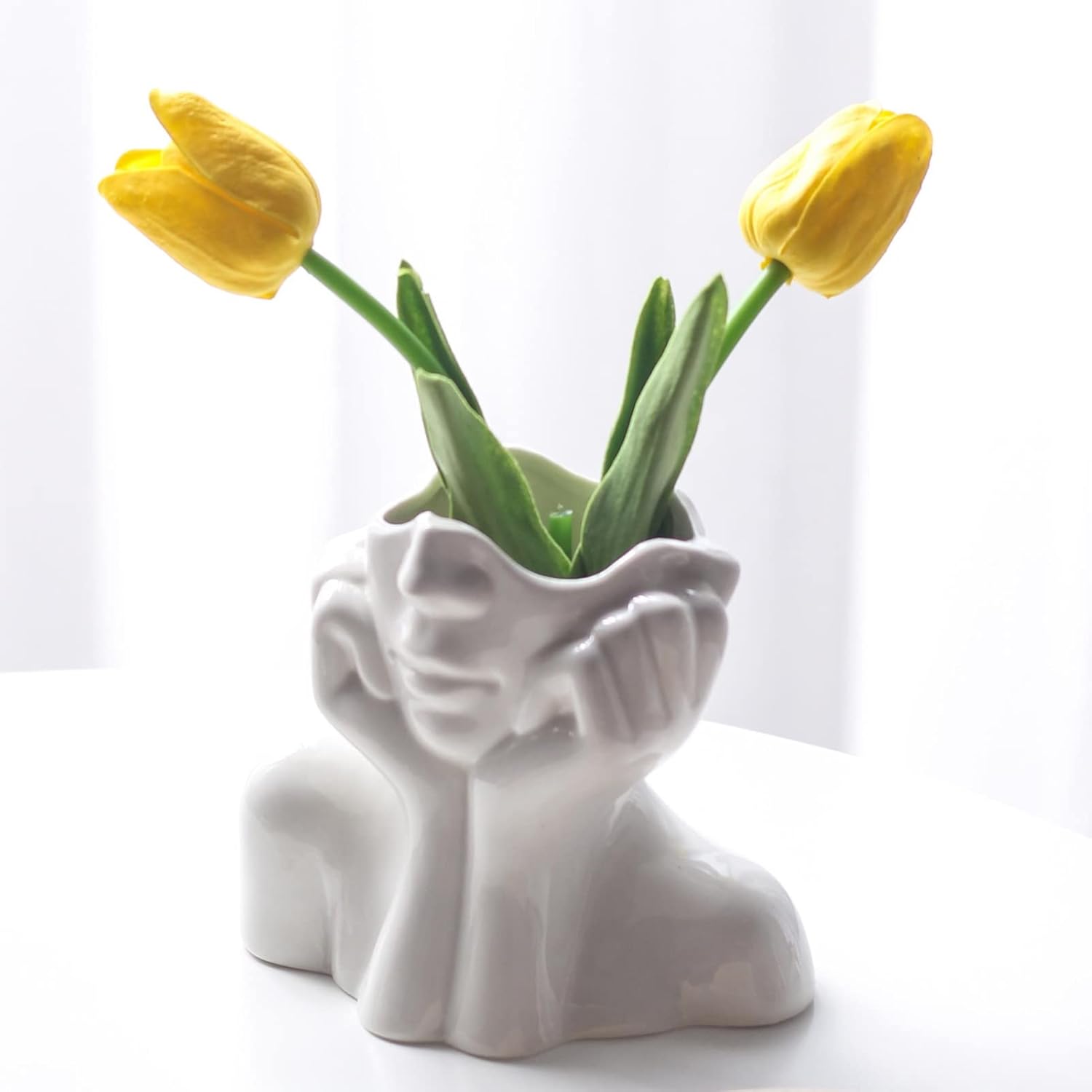 Modern Ceramic Flower Vase — 3.54" — Small