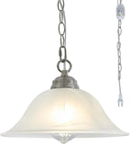 Dimmable Farmhouse Black Pendant Light — Brushed Nickel, 15.7"D