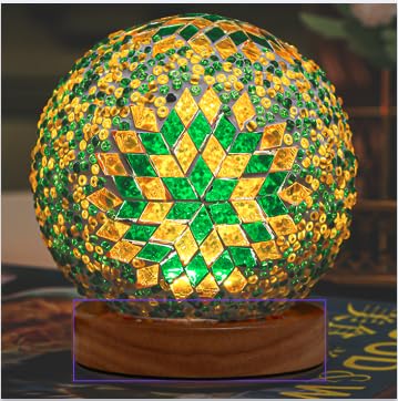 USB Boho Blue Bedside Lamp — 4.7"