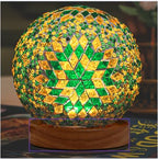 USB Boho Blue Bedside Lamp — 4.7"