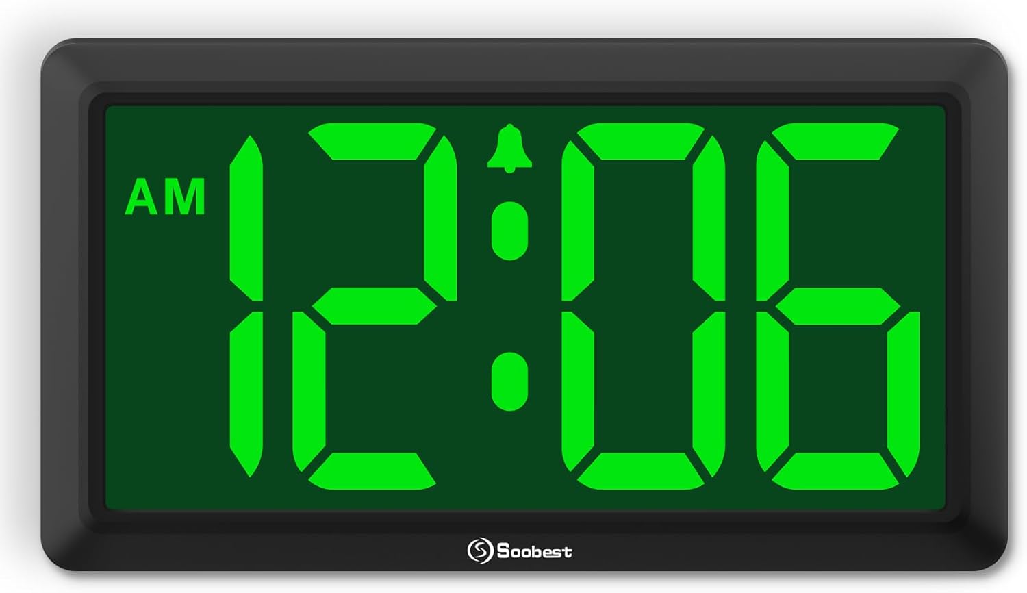 Battery Operated Modern Green Wall Clock — 3.2" — 9.5'' Green
