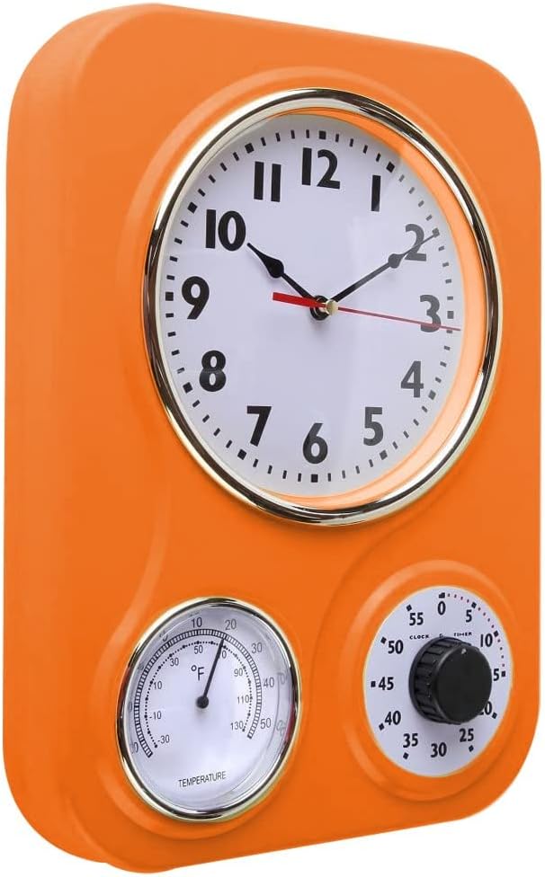 Vintage Mid-Century Black Wall Clock — 5" - View 2