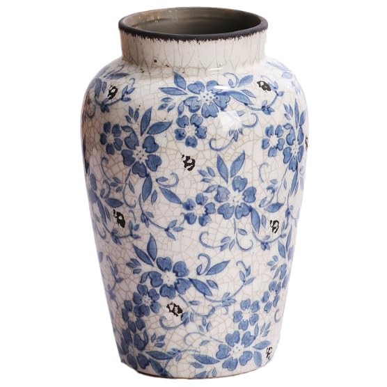 Vintage Farmhouse Ceramic Flower Vase — 8"
