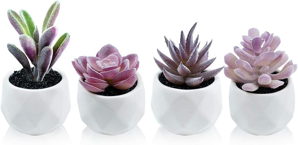 Gold Faux Succulent — Purple