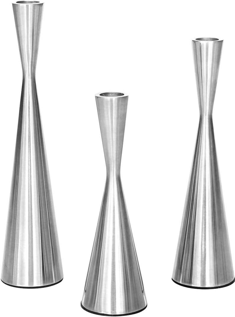 Luxe Black Candle — Set of 2 — Silver