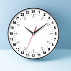 Round Modern Black Wall Clock — 12" - View 7