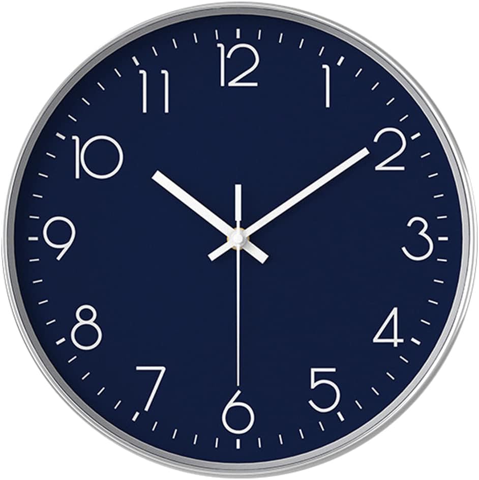 Battery Operated Blue Wall Clock — Navy Blue
