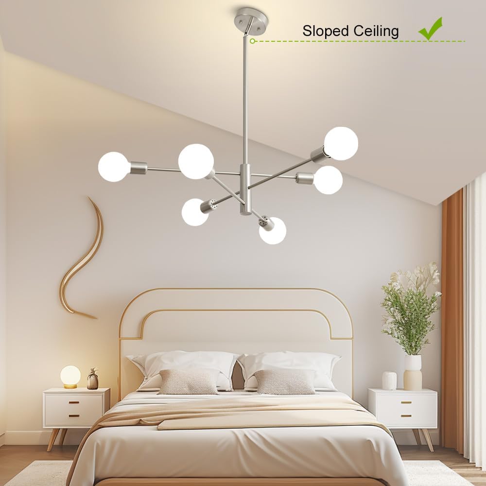 Farmhouse Black Chandelier — 6-Light - View 5