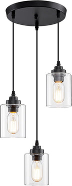 Adjustable Farmhouse Metal Pendant Light — 3-Light - View 7