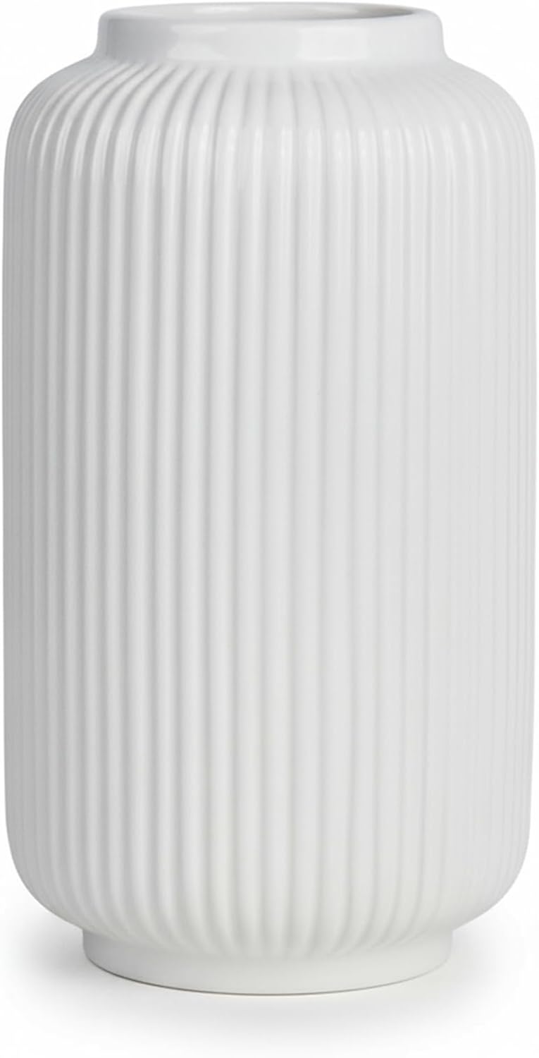 Modern Black Flower Vase — 8" — White02