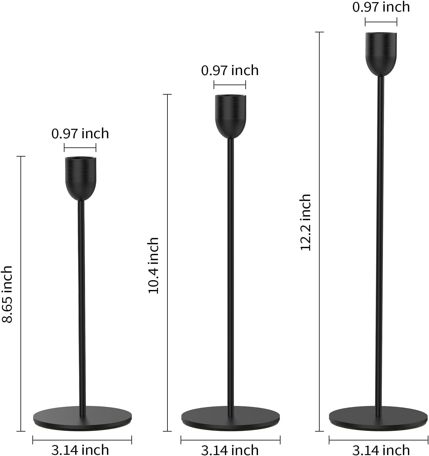 Vintage Black Pillar Candle - View 2