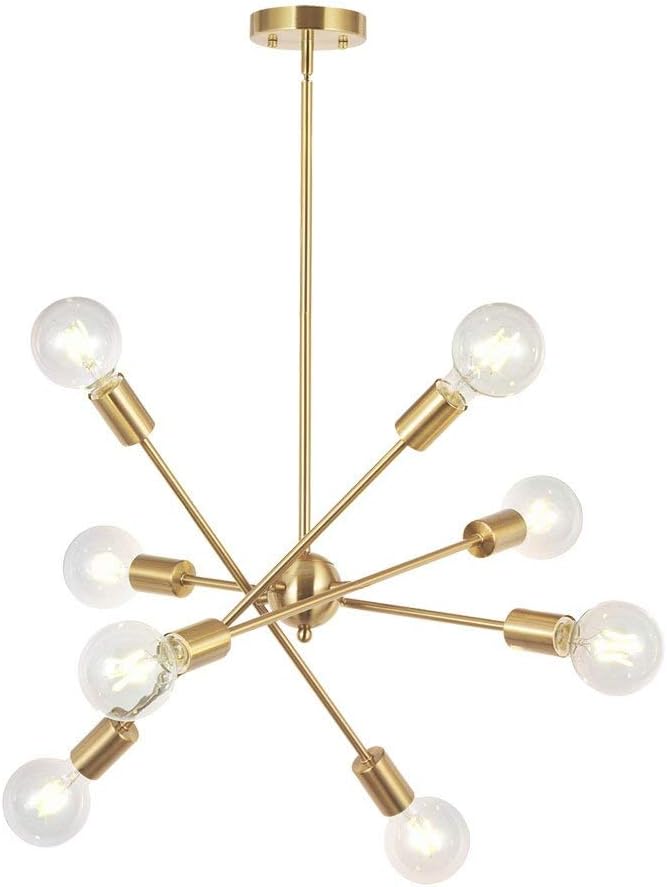 Adjustable Farmhouse Black Chandelier — Brushed Brass