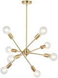 Adjustable Farmhouse Black Chandelier — Brushed Brass