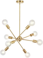 Adjustable Farmhouse Black Chandelier — Brushed Brass
