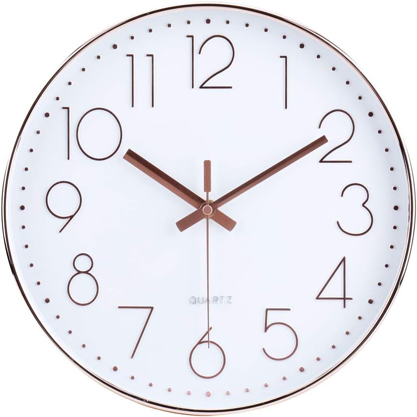 Modern Black Wall Clock — 16" — 12 Inch