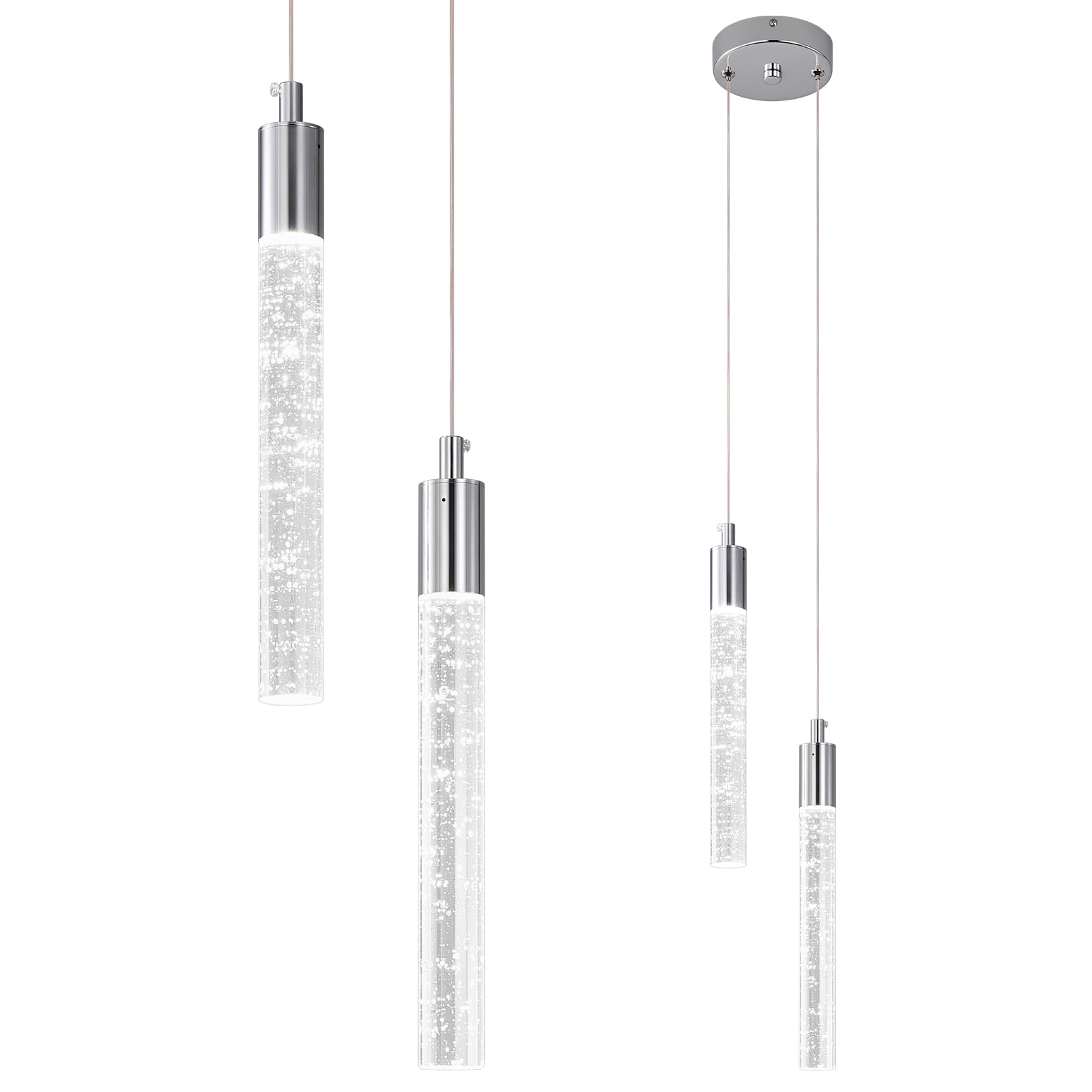 Dimmable Luxe Black Pendant Light — 2-Light