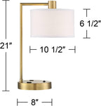USB Charging Luxe Gold Table Lamp — 21" - View 4