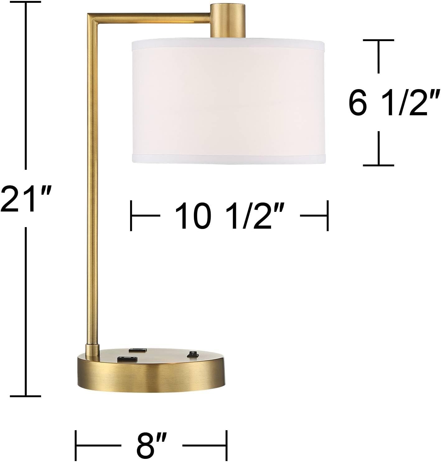 USB Charging Luxe Gold Table Lamp — 21" - View 4