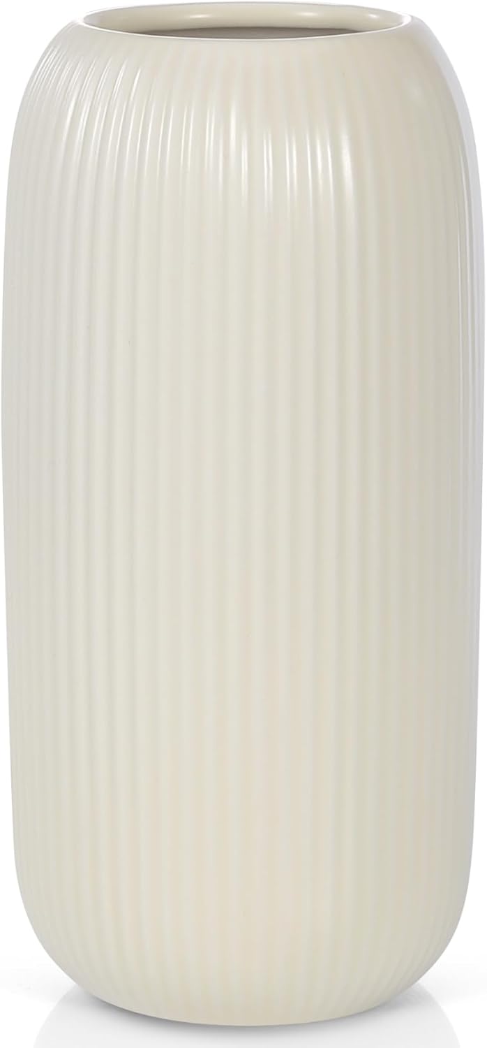 Farmhouse Beige Flower Vase — Beige