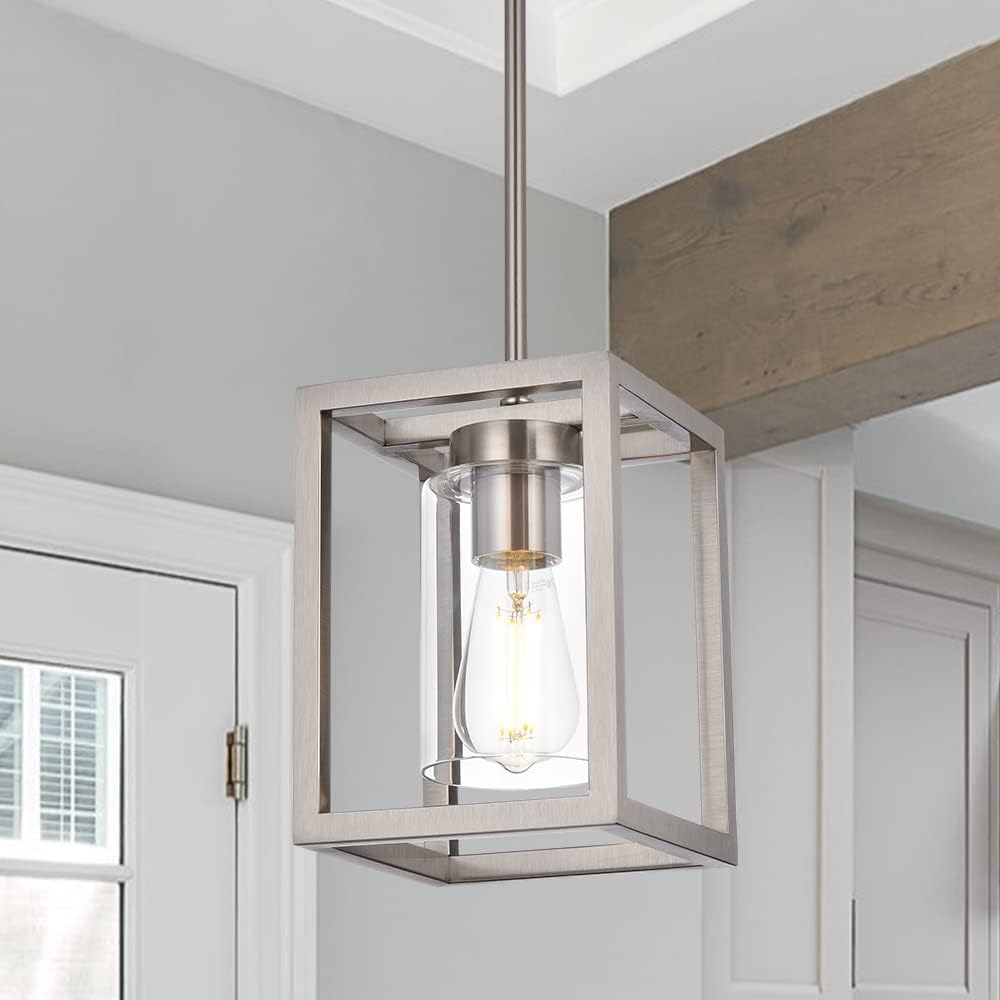 Modern Black Chandelier — 1-Light - View 2