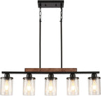 Farmhouse Black Chandelier — 5-Light