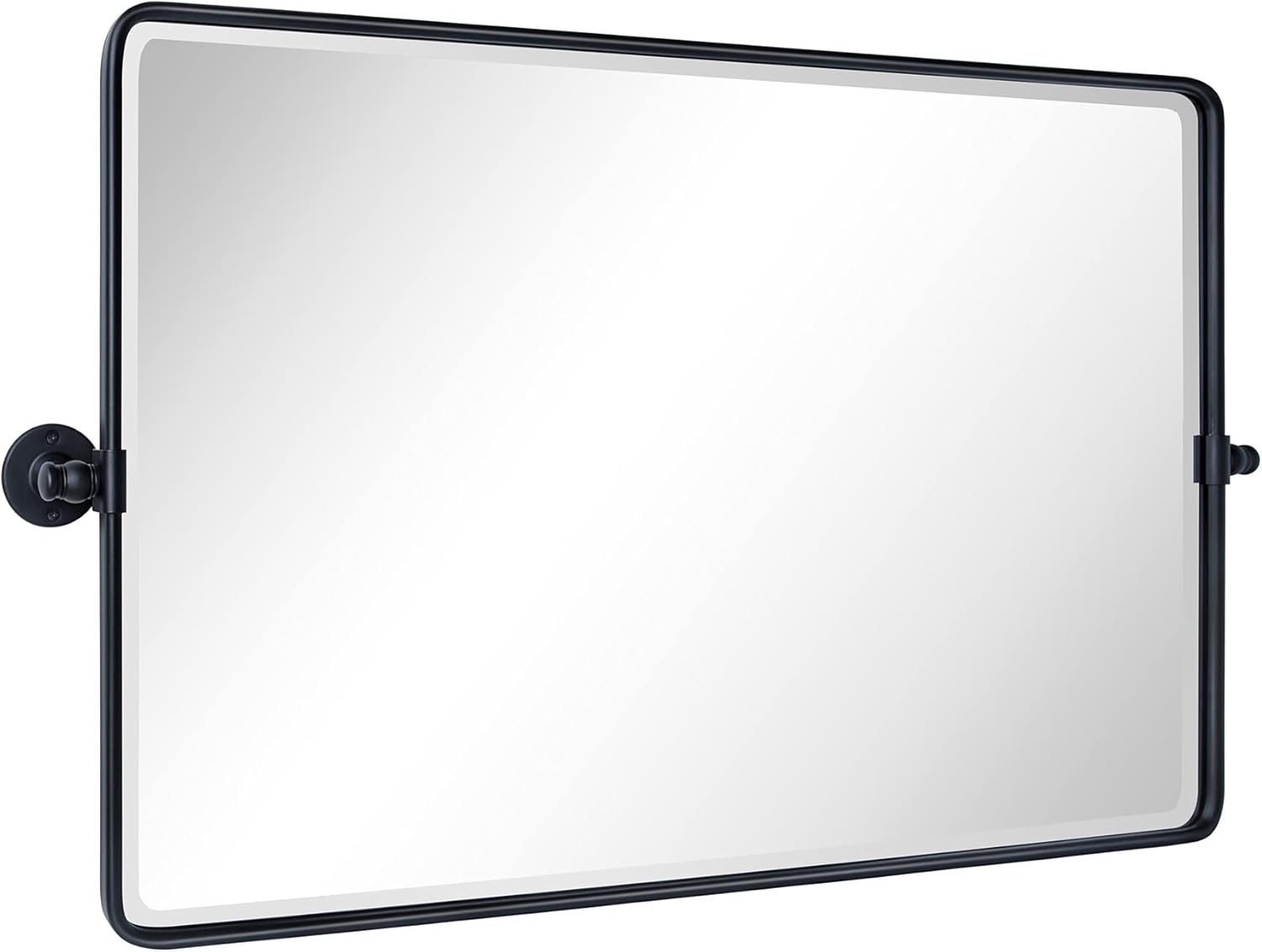 Framed Farmhouse Black Vanity Mirror — 24" — Matt Black