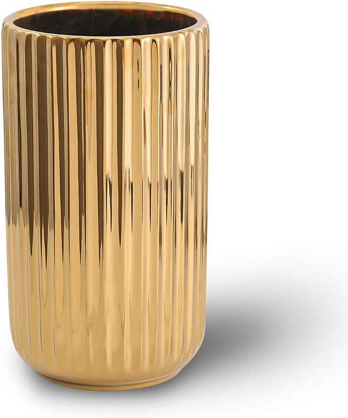 Modern Gold Flower Vase — 7" — Gold