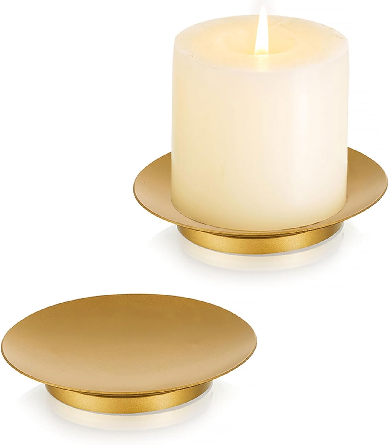 Luxe Black Pillar Candle — Set of 2 — Gold