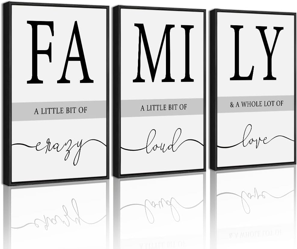 Framed Farmhouse Black Wall Decor — 16x24 — Black Family