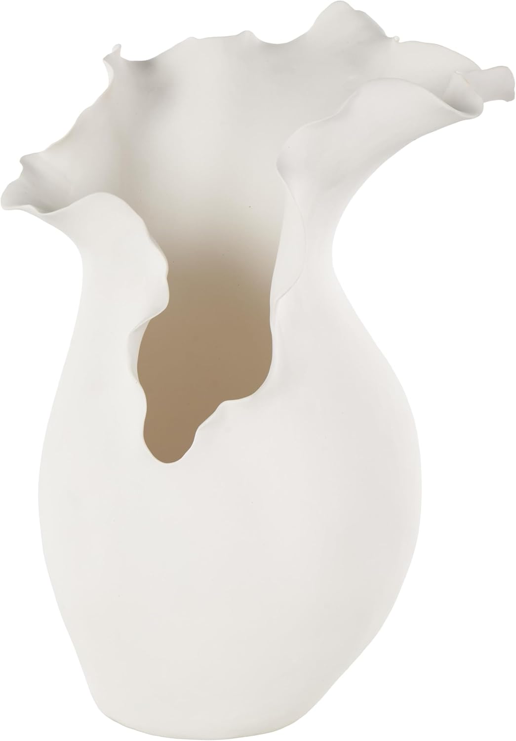 Black Flower Vase — 8" — White