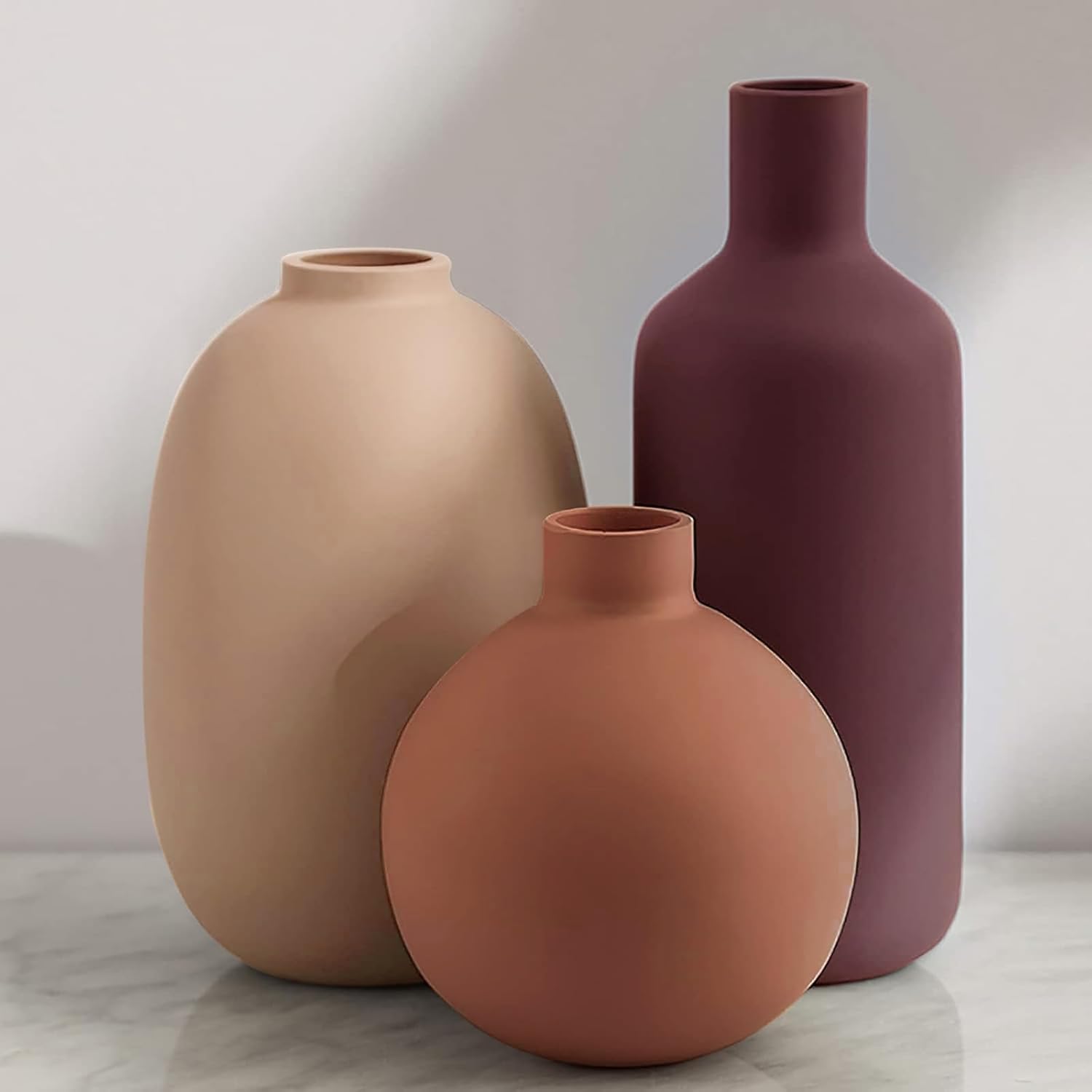 Farmhouse Ceramic Vase — Set of 3 — Multicolor#2