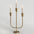 Antique Luxe Gold Candle — 15" — Antique Brass 3 Arms