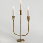 Antique Luxe Gold Candle — 15" — Antique Brass 3 Arms