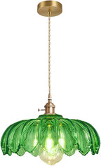 Vintage Luxe Blue Pendant Light — 8" — Grass Green