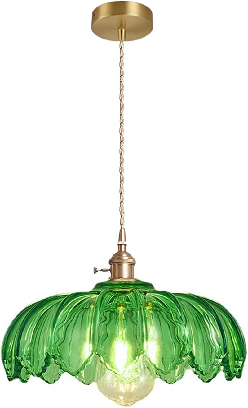Vintage Luxe Blue Pendant Light — 8" — Grass Green