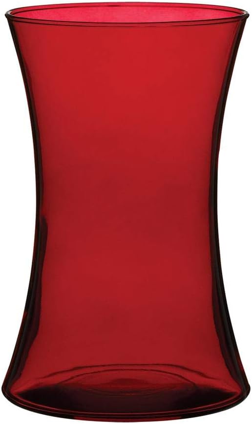 Pink Flower Vase — 8" — Red