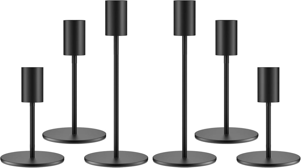 Luxe Black Candle — Set of 6 — Black