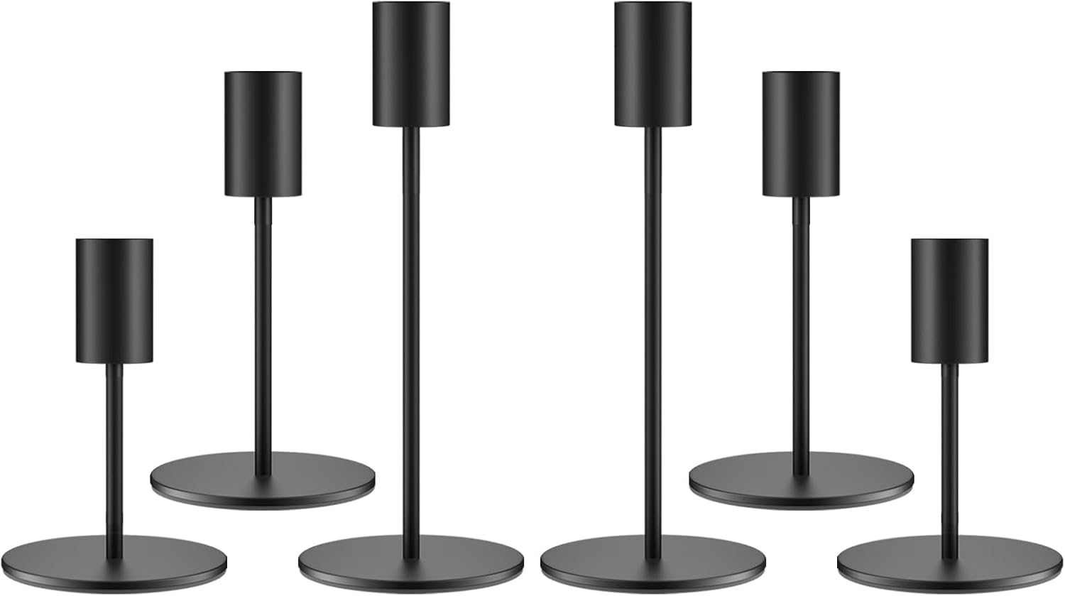 Luxe Black Candle — Set of 6 — Black