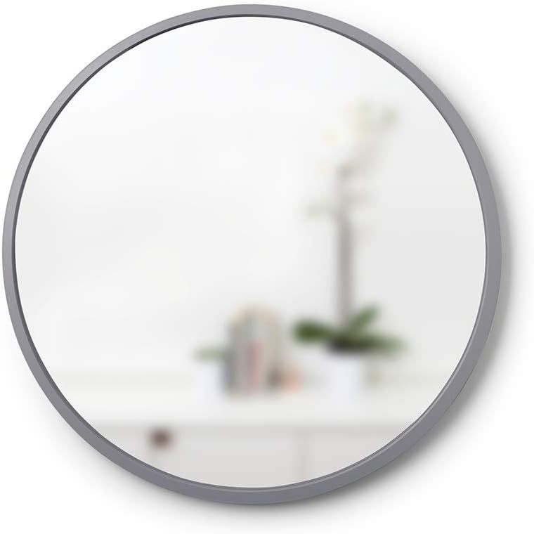 Round Modern Beige Wall Mirror — 37" — 24"L x 24"W