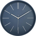 Battery Operated Modern Black Wall Clock — 12" — Navy Blue