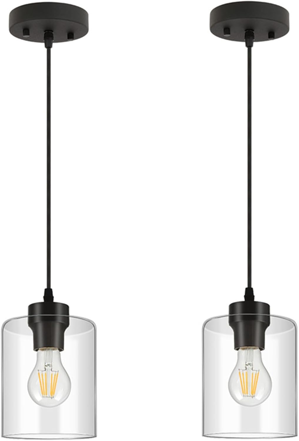 Farmhouse Metal Pendant Light — 2 Pack